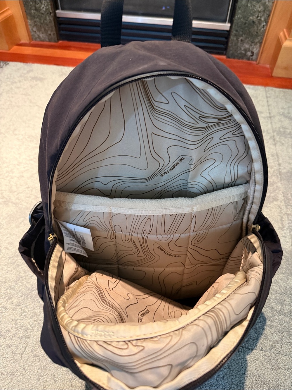 The North Face Black Backpack with Front Logo Patch - Picture 3 of 3